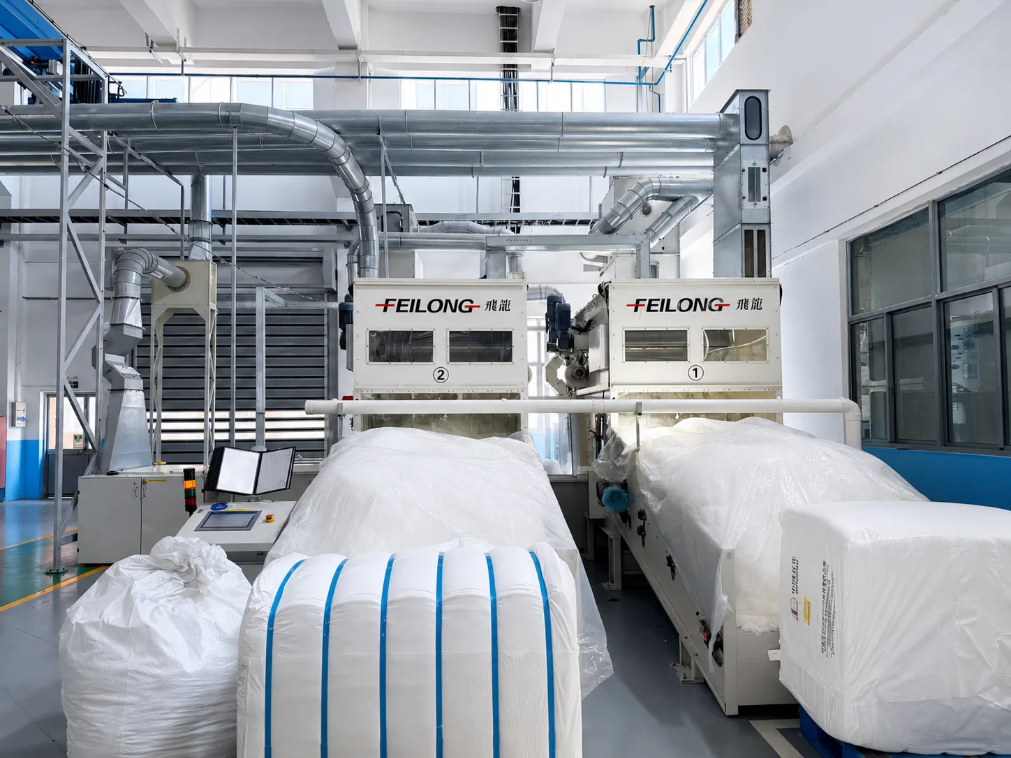 Équipements d’ouverture et de préparation des fibres dans l’atelier spunlace
